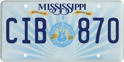 MS license plate CIB870