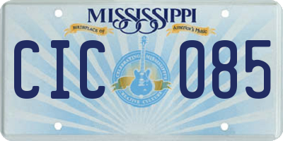 MS license plate CIC085