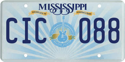 MS license plate CIC088
