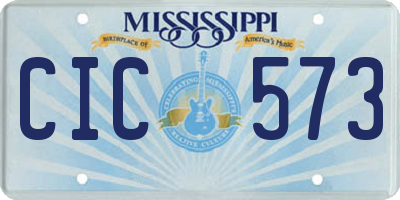 MS license plate CIC573