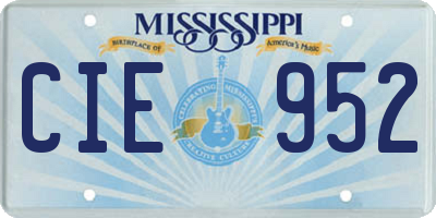 MS license plate CIE952