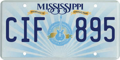 MS license plate CIF895