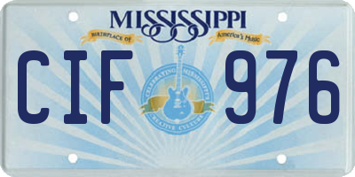 MS license plate CIF976