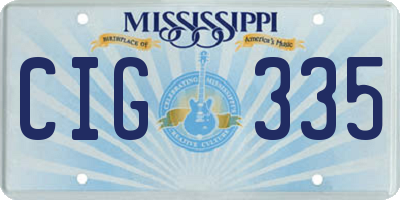 MS license plate CIG335