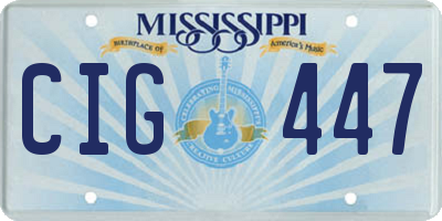 MS license plate CIG447