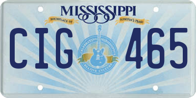 MS license plate CIG465