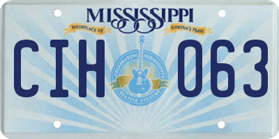 MS license plate CIH063