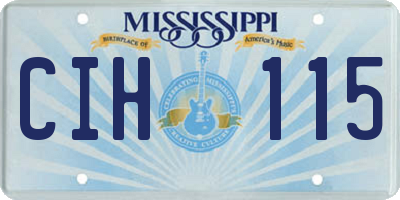 MS license plate CIH115