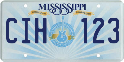MS license plate CIH123