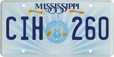 MS license plate CIH260