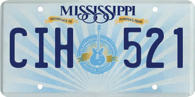 MS license plate CIH521