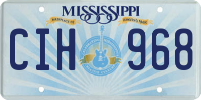MS license plate CIH968