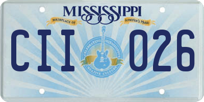 MS license plate CII026