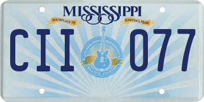 MS license plate CII077