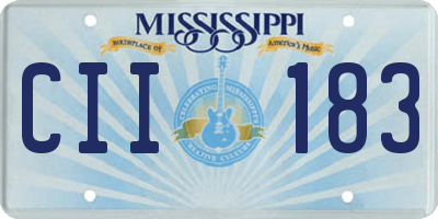 MS license plate CII183