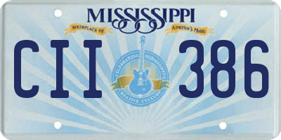 MS license plate CII386