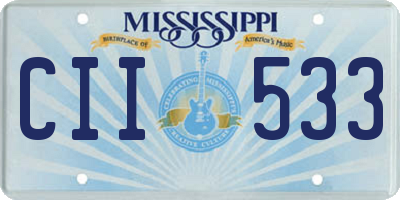 MS license plate CII533