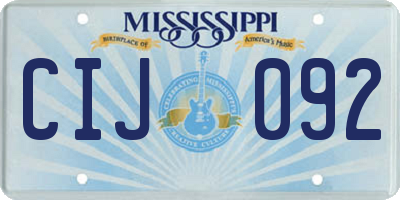 MS license plate CIJ092
