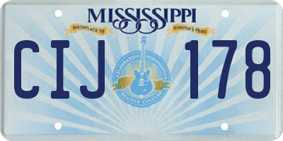 MS license plate CIJ178