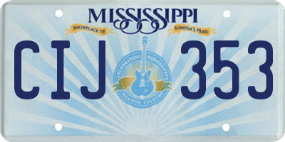 MS license plate CIJ353