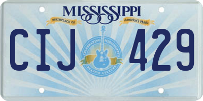 MS license plate CIJ429