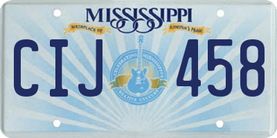 MS license plate CIJ458