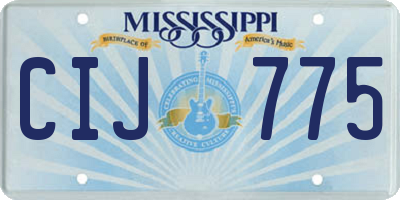 MS license plate CIJ775