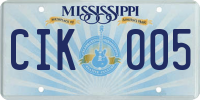 MS license plate CIK005