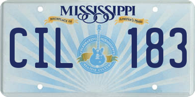 MS license plate CIL183