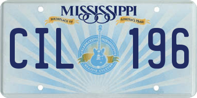 MS license plate CIL196