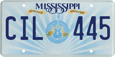 MS license plate CIL445