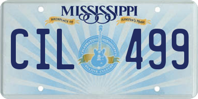 MS license plate CIL499
