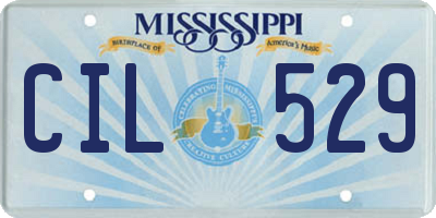MS license plate CIL529