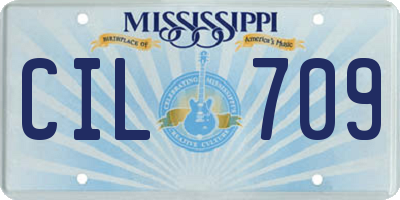 MS license plate CIL709
