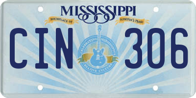 MS license plate CIN306