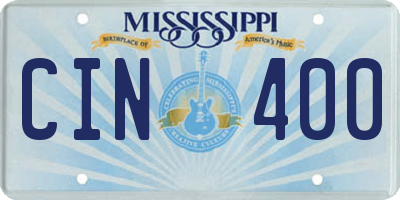 MS license plate CIN400