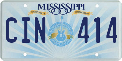 MS license plate CIN414