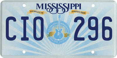 MS license plate CIO296