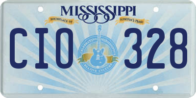 MS license plate CIO328
