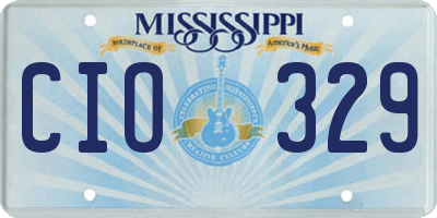 MS license plate CIO329