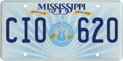 MS license plate CIO620