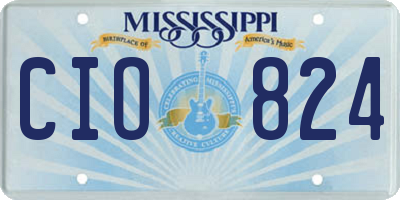 MS license plate CIO824