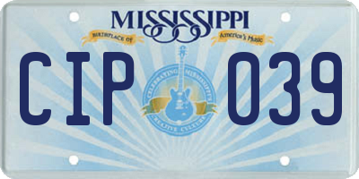 MS license plate CIP039