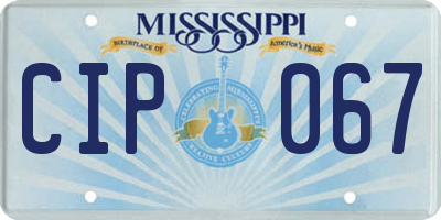 MS license plate CIP067