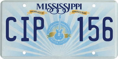 MS license plate CIP156