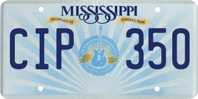 MS license plate CIP350