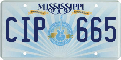 MS license plate CIP665