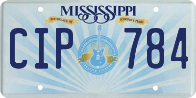 MS license plate CIP784
