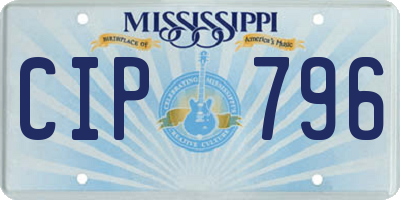 MS license plate CIP796