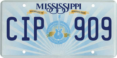MS license plate CIP909